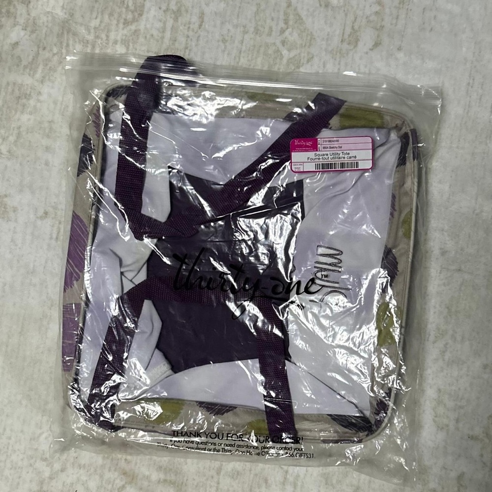 thirty-one Purple and Olive Patterned Tote